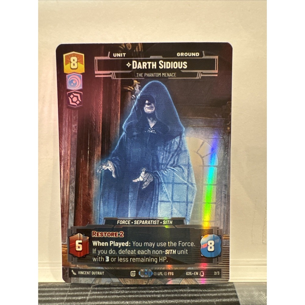Darth Sidious The Phantom Menace 2/3 Star Wars Unlimited Gift Box Promo Foil